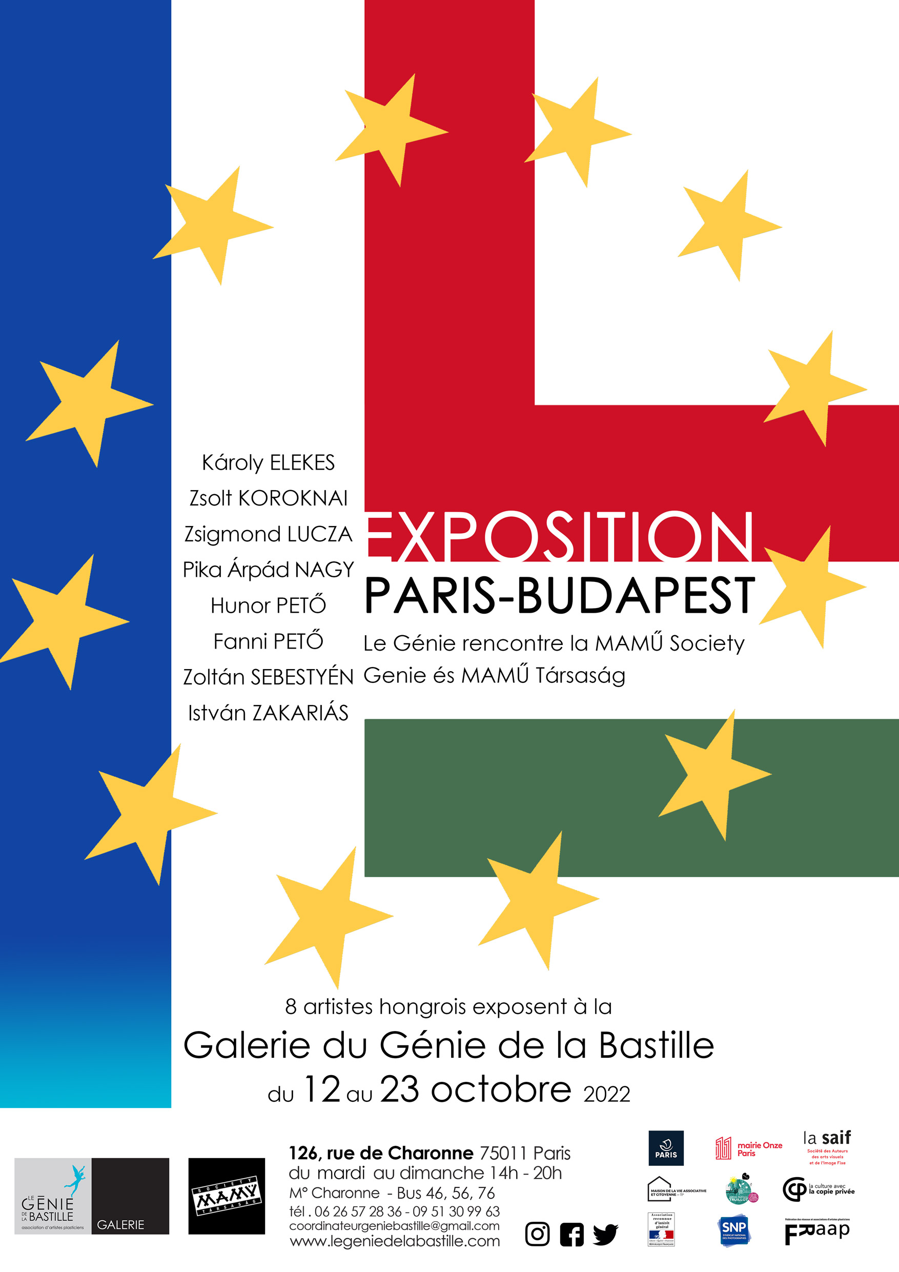 Affiche Paris-Budapest - Génie de la Bastille Mamu Society
