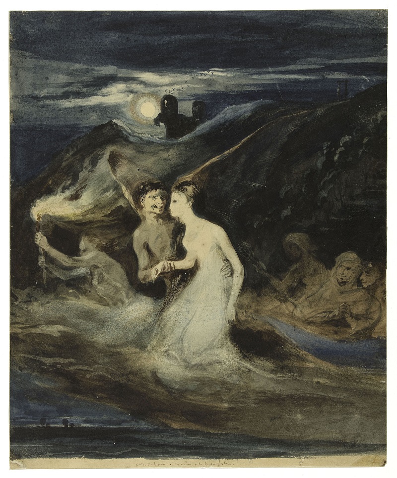 Louis Boulanger Les Fantômes, aquarelle, 1829