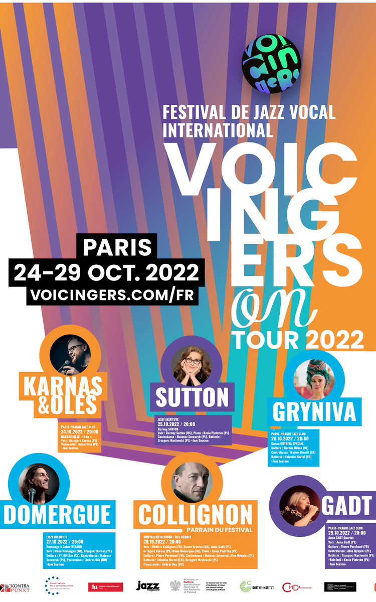 Le festival de jazz vocal itinérant Voicingers On Tour est de retour à Paris du 24 au 29 octobre 2022, 6 soirées de concert et des masterclasses vous attendent pendant une semaine.