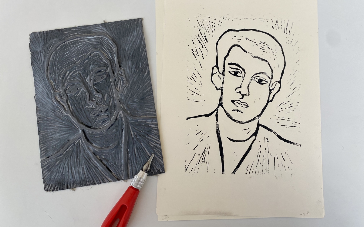 Atelier de linogravure à l'Institut Giacometti