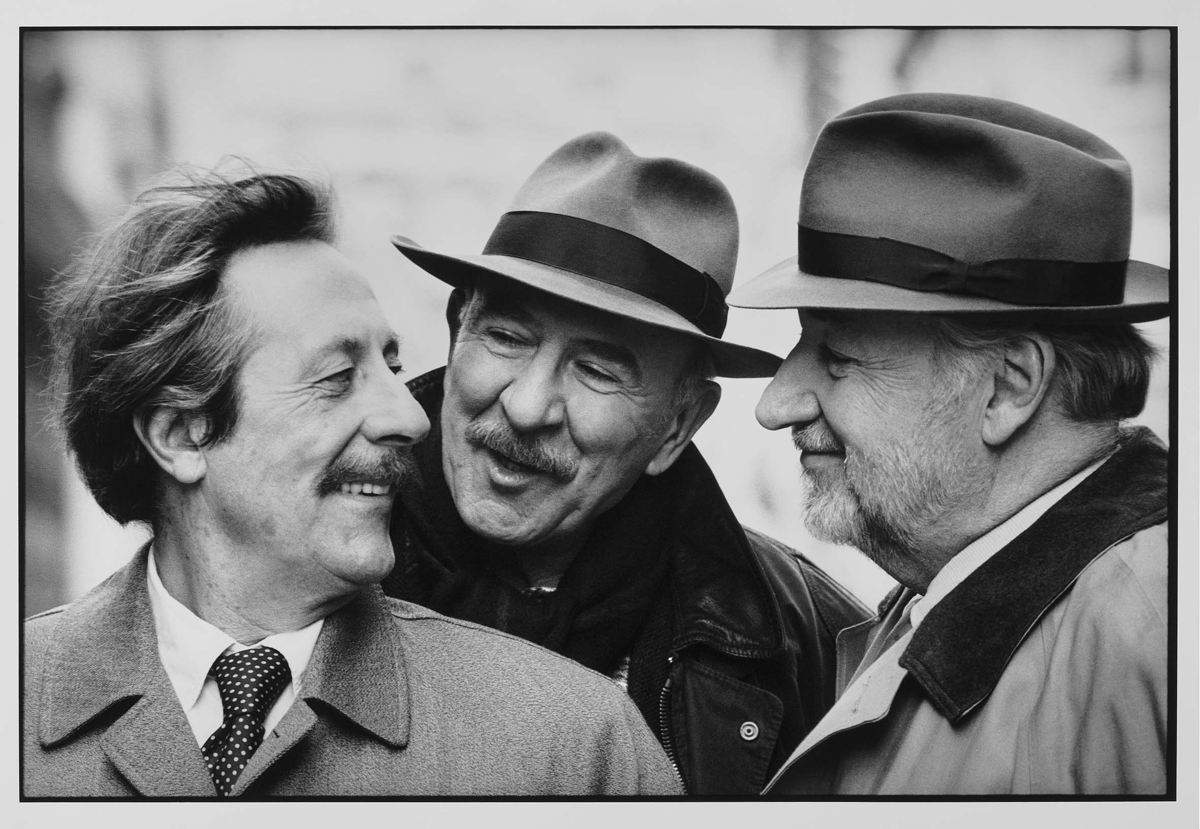 Jean Rochefort, Jean-Pierre Marielle et Philippe Noiret, tournage Les Grands Ducs de Patrice Leconte