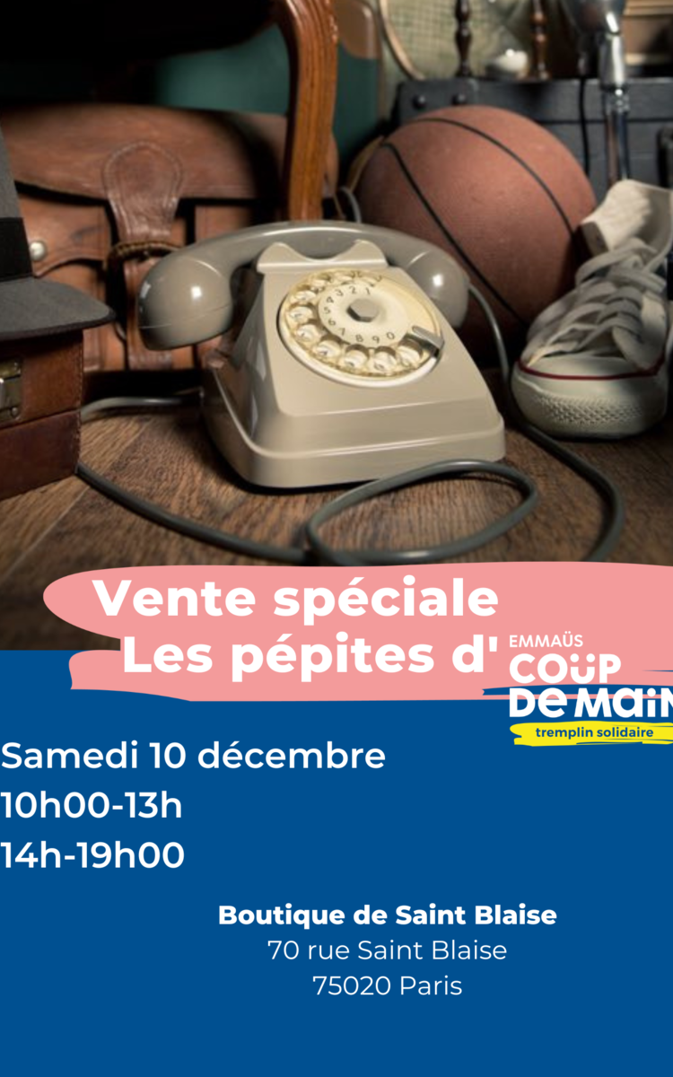 Vente spéciale les pépites d'Emmaüs coup de main 