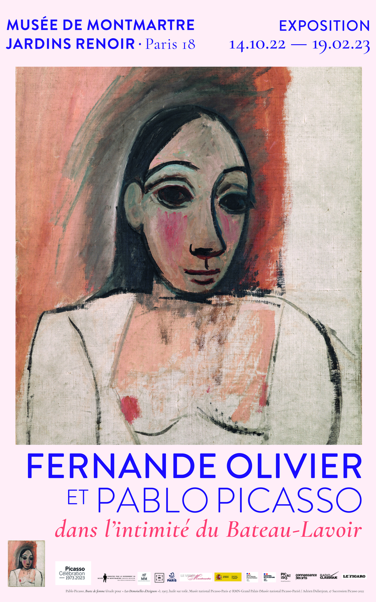 Affiche de l'exposition "Fernande Olivier et Pablo Picasso, dans l'intimité du Bateau-Lavoir" jusqu'au 19 février 2023 !