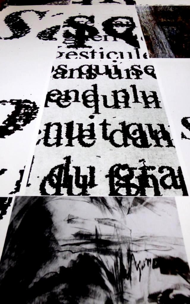 Kakemonos - oeuvre en noir et blanc