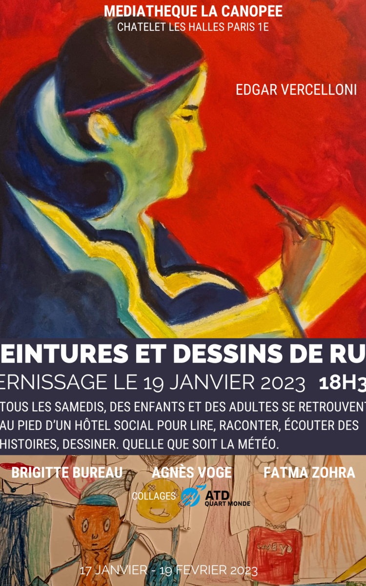 Affiche annonçant l'exposition "dessins de rue"