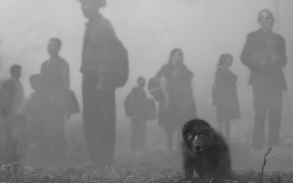 Nick Brandt, Jame with People in Fog, Bolivie, 2022.