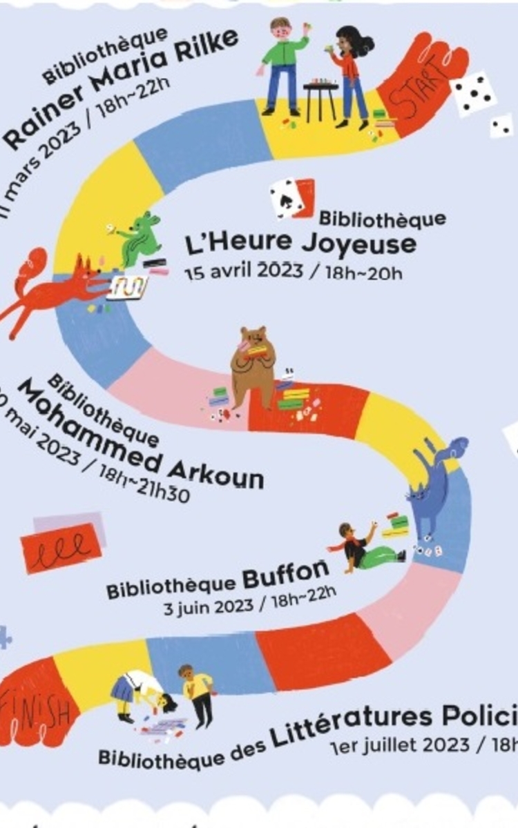 On voit des nounours, des dés et des pions de jeux