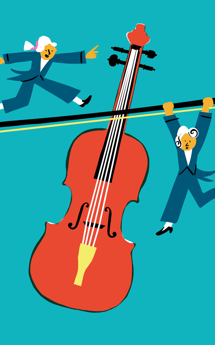 Violon, Jean-Sébastien Bach et clown