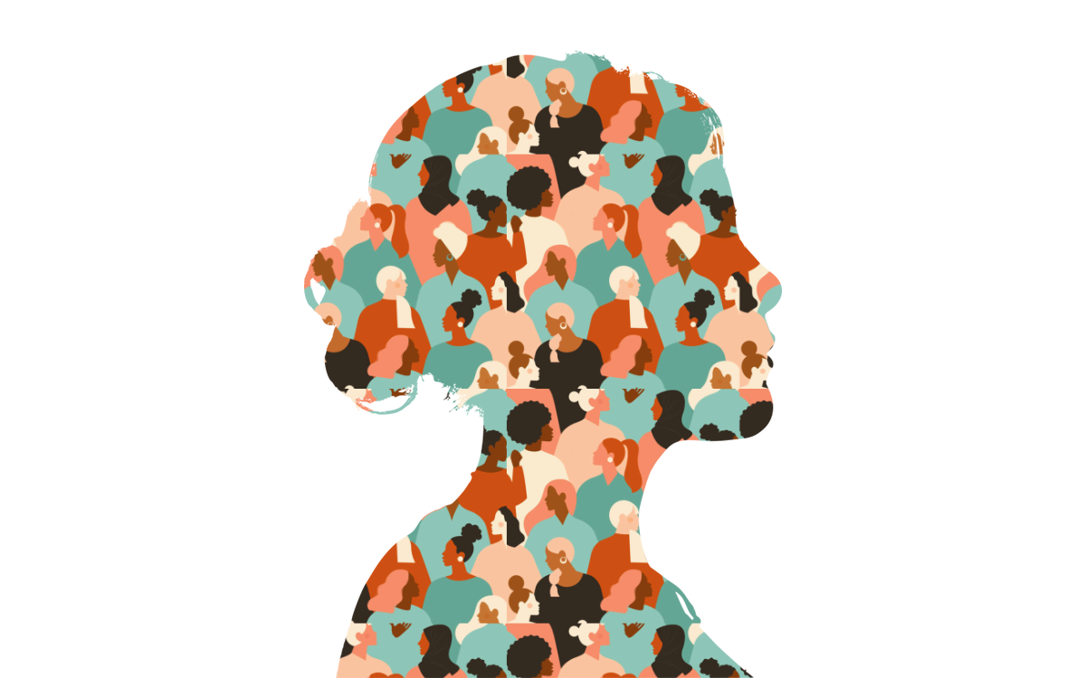 Visage de femme qui contient d'autres visages de femmes