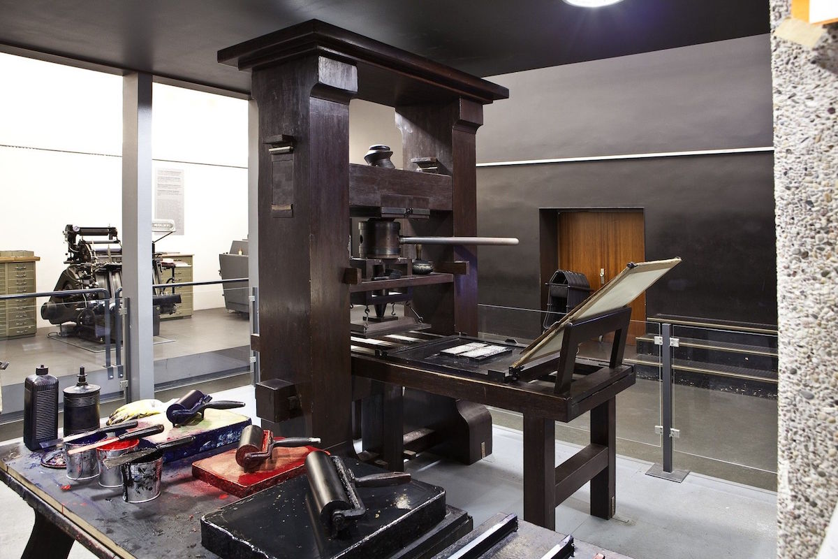 Schnellpressenfabrik Frankenthal Alter & Co. Reconstitution d’une presse a` imprimer en bois Frankenthal, 1925 