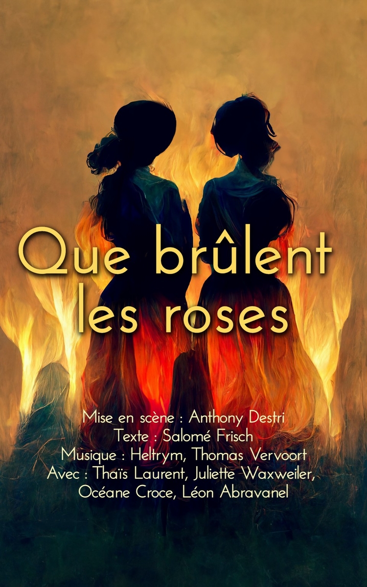 Deux femmes sur un fond de flammes