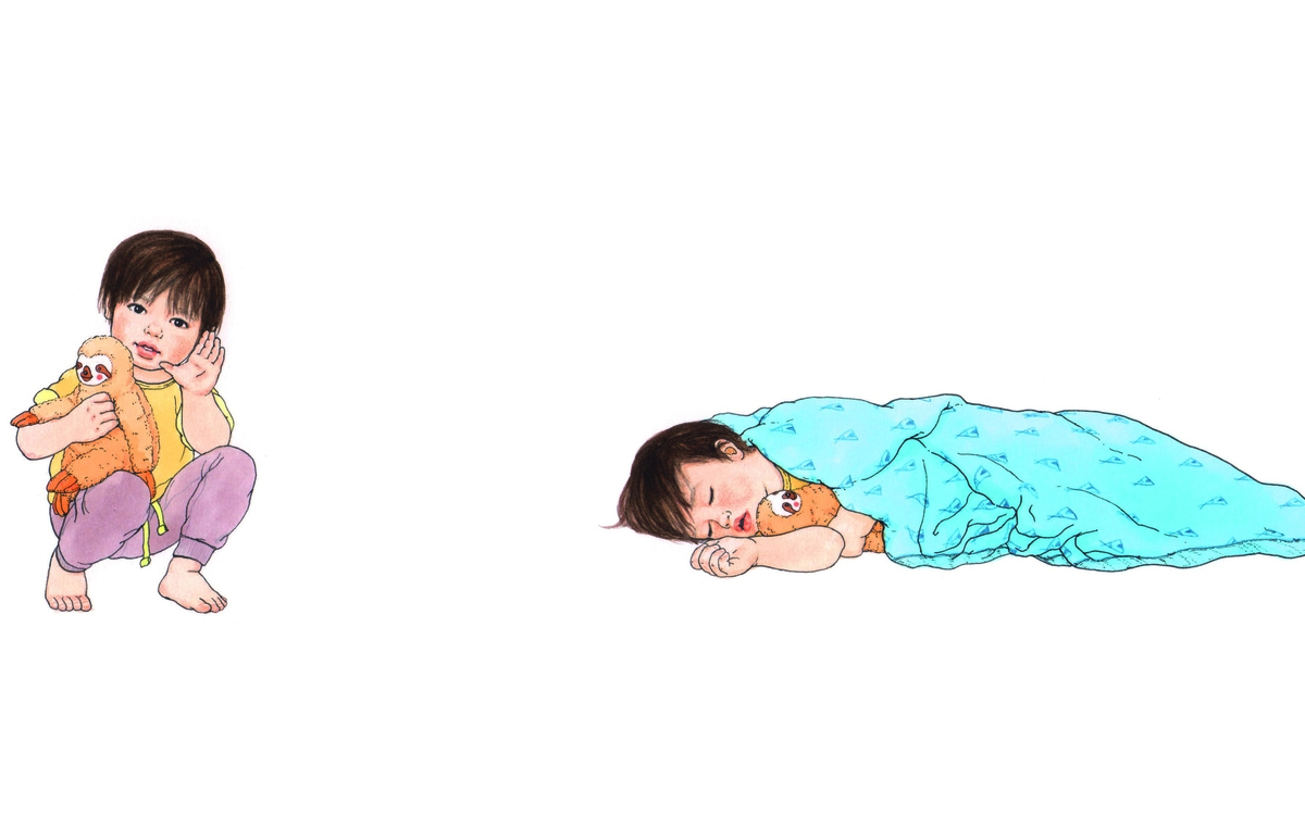 exposition de 14 dessins signes de tout petits comme dormir, manger etc...