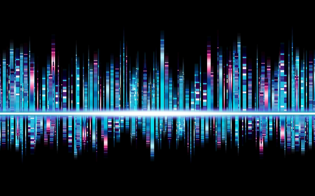 spectre audio multicolore sur fond noir