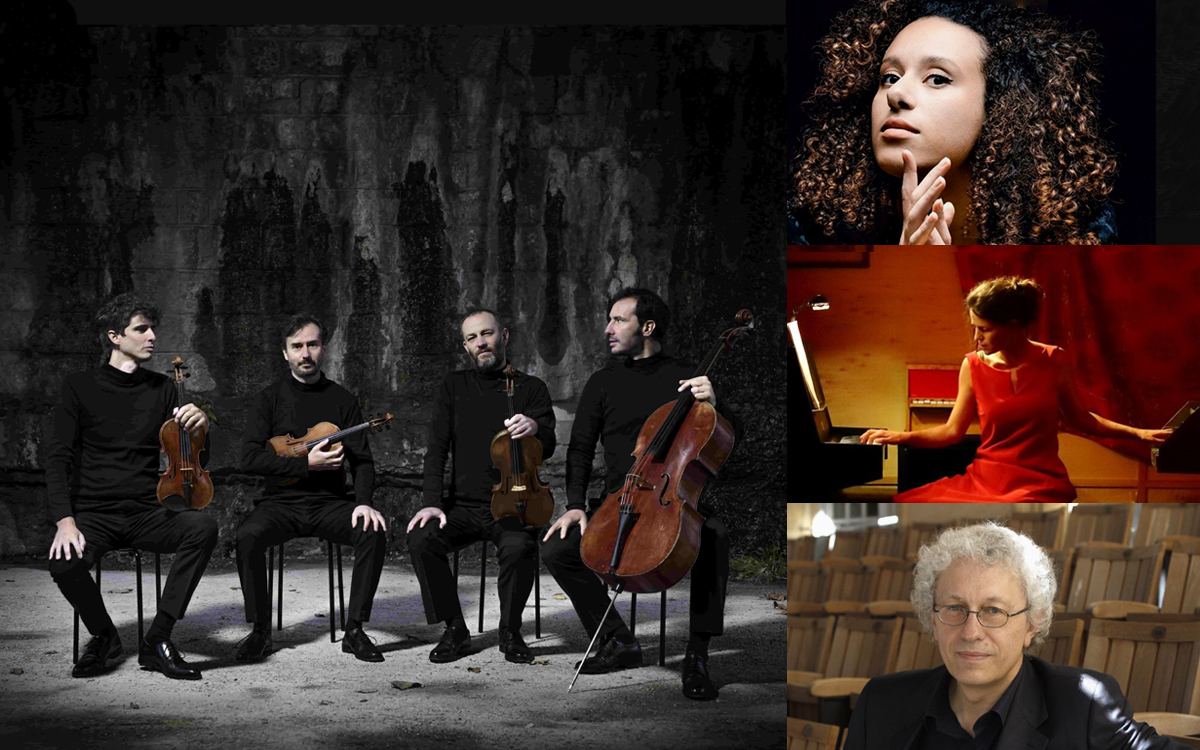 Montage de photos du Quatuor Béla, d'A. Charvet, B. Foccroulle et J. Bleuse