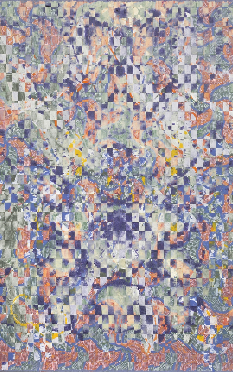 Pavane III, 2018-2019, huile sur toiles tressées, 200 × 160,5 × 4 cm.