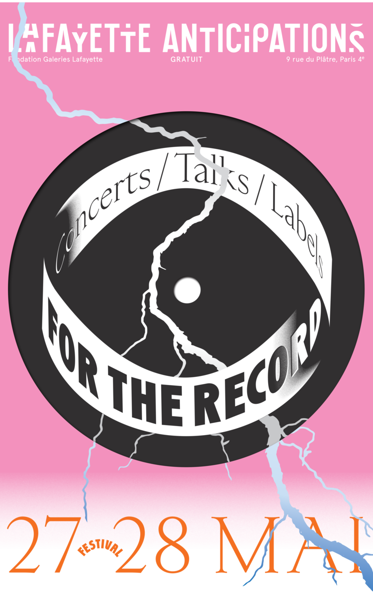 Affiche du Festival For The Record, représentant un macaron de vinyle