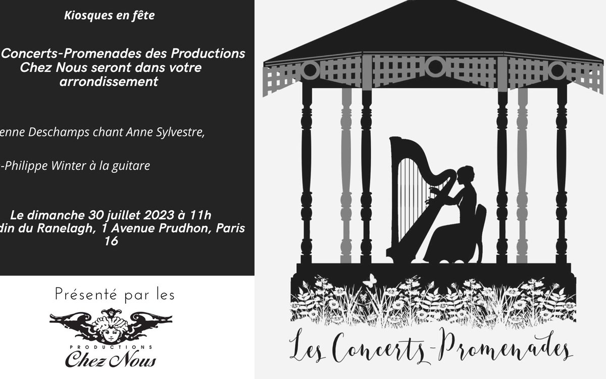 Dans le cadre des "Kiosques en fête" de la Ville de Paris, l'association Productions Chez Nous remet à l'ordre du jour une pratique ancienne, celle des concerts-promenades en plein air et fait revivre ainsi les kiosques à musique parisiens d’antan. Le but est de favoriser de manière informelle la convivialité, l’harmonie et la bonne entente entre les passants, habitants du quartier, visiteurs, etc., qui bénéficient gratuitement de cette prestation musicale.