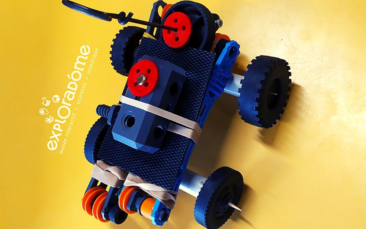 Photo d'une création mécanique réalisée lors de l'atelier Brico'Lab.