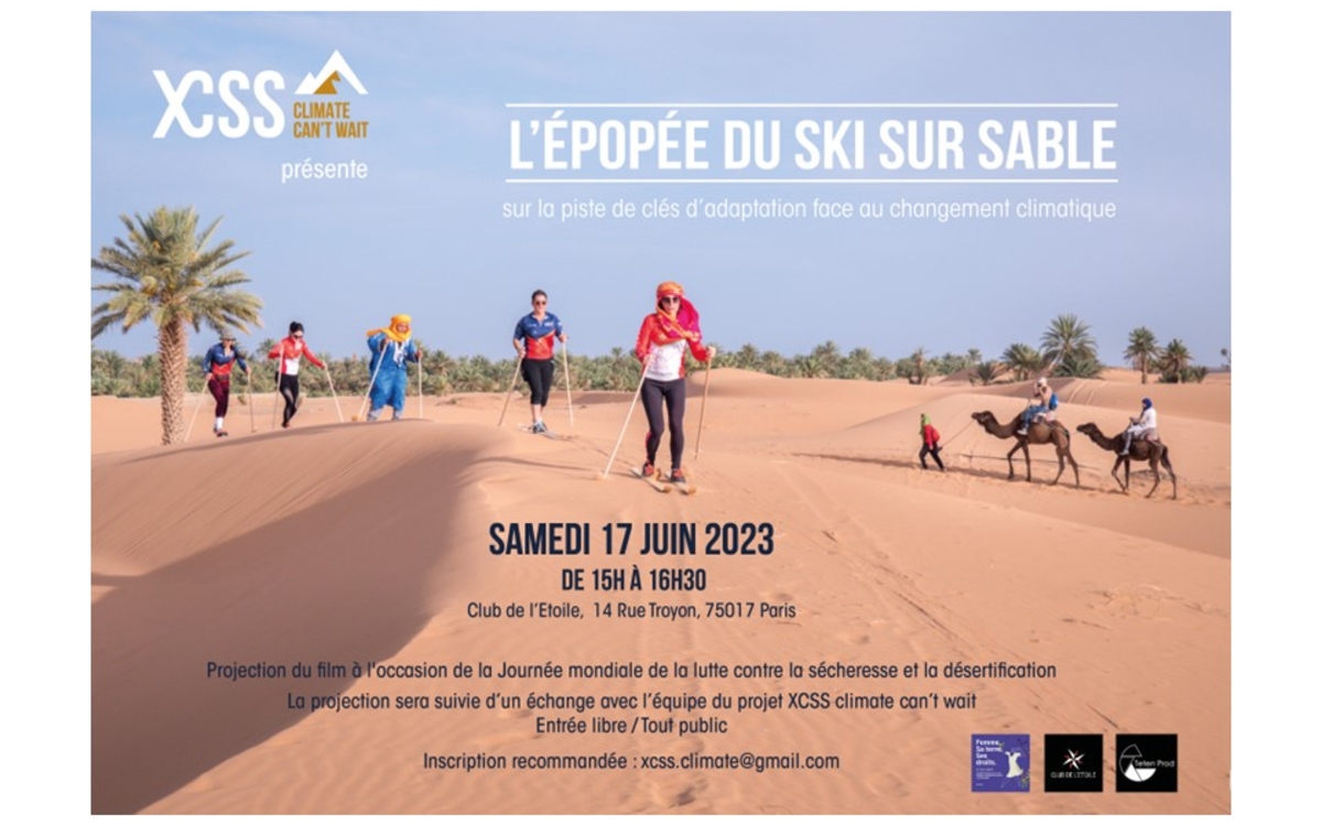 L’épopée du ski sur sable : coopération avec des communautés des déserts Projection - débat pour partager réflexions et actions afin de faire face individuellement et collectivement aux épisodes caniculaires et de sécheresse.  À l’occasion de la Journée Mondiale de la lutte contre la sécheresse et la désertification, la projection du film "L’épopée du ski sur sable" suivie d’un échange avec le public, est un moment pour contribuer ensemble à préserver la ressource en eau et les écosystèmes dans la perspective de communautés et de villes durables.