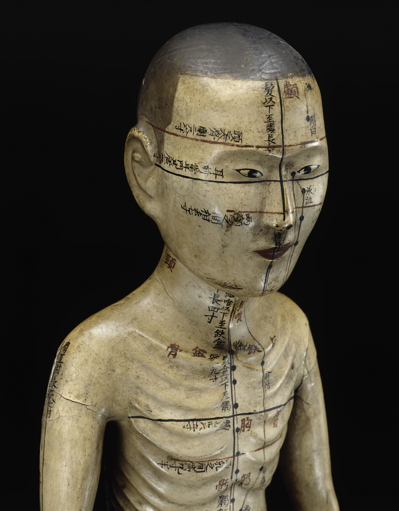 Mannequin d’acupuncture Chine, 18ème siècle Carton bouilli, laqué et peint 