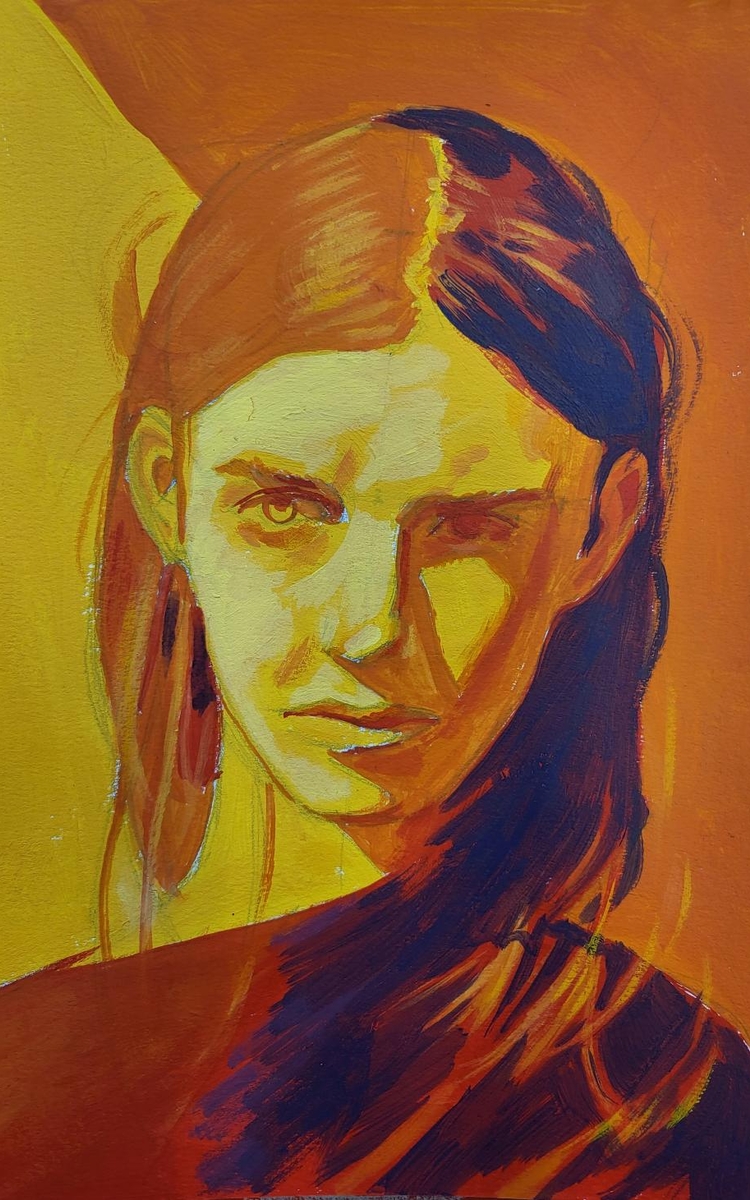 Portrait à l'acrylique