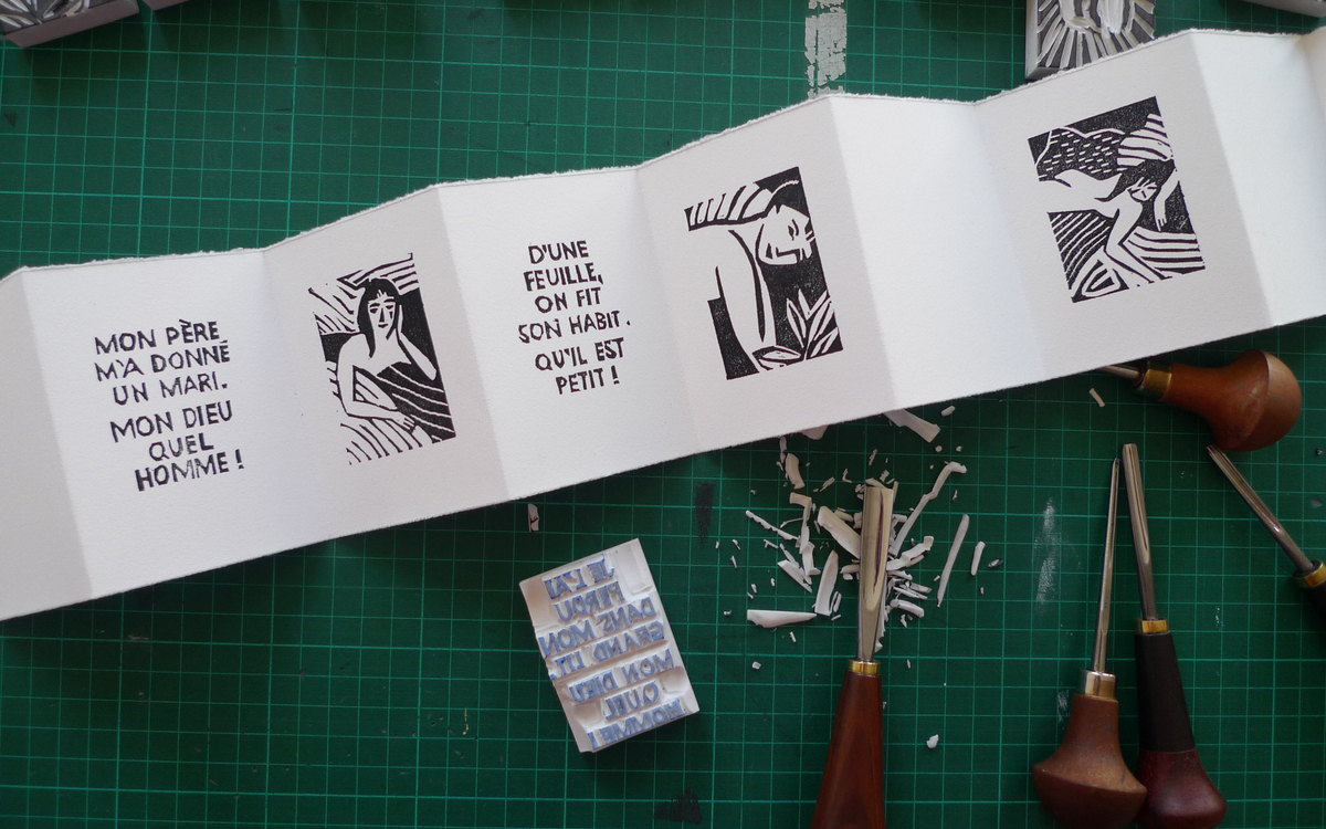 Gravure sur gomme de Julia Chausson