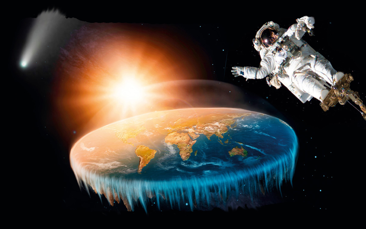 Fausse image astronomique avec la terre plate