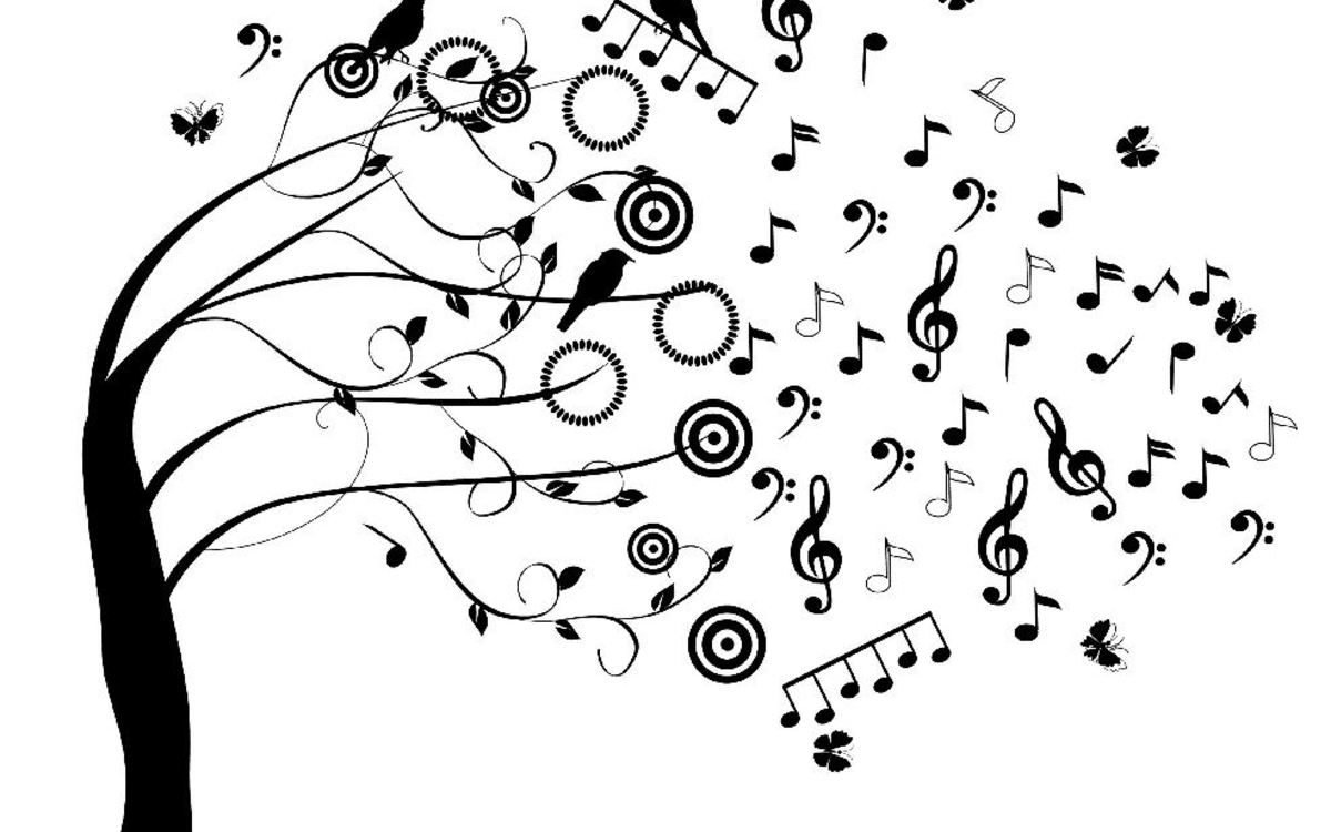 Arbre stylisé d'ou s'échappe des notes de musiques