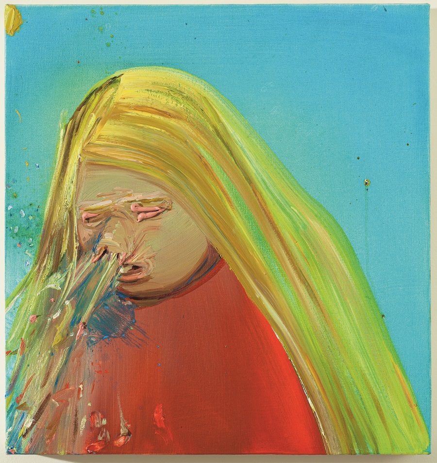 . Dana Schutz Sneeze 2001 Huile sur toile 48,3 x 48,3 cm Collection privée, New York 