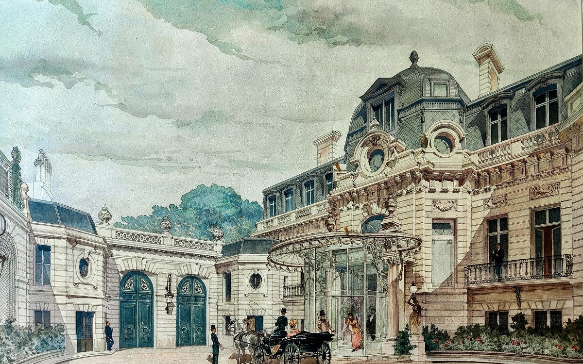Hôtel particulier de Gustave Eiffel, rue Rabelais, Paris 8e. Perspective 