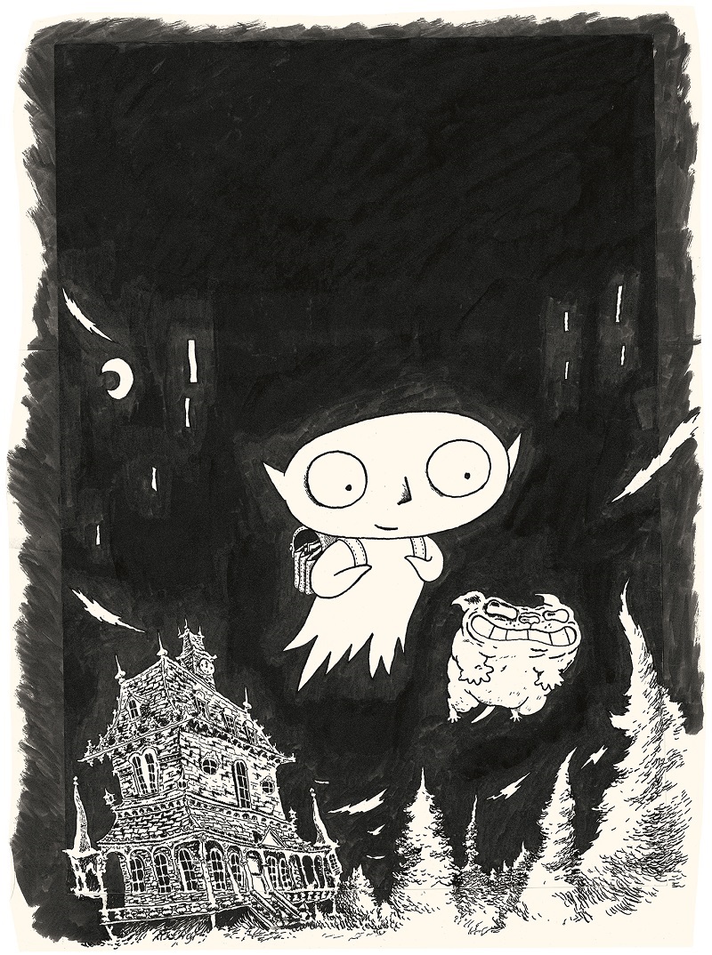 Joann Sfar (scénario et dessin), Petit Vampire, t. 1 : Petit Vampire va à l’école, illustration de couverture