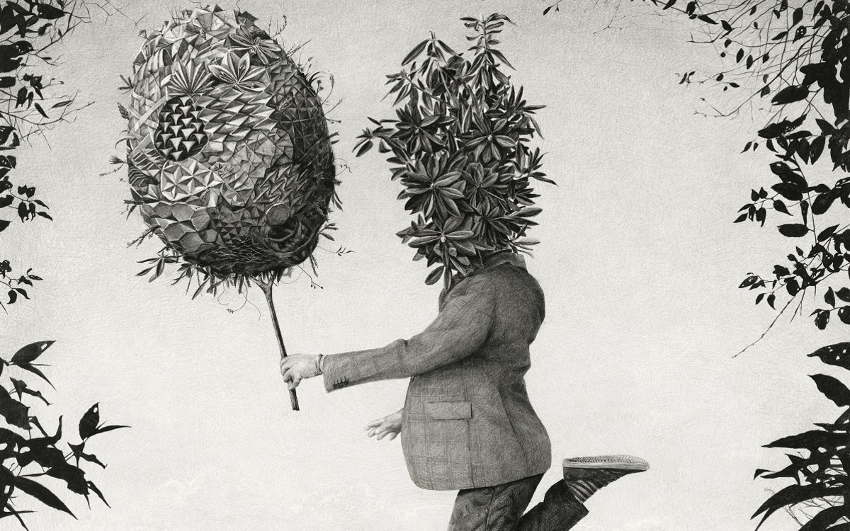 Ethan Murrow, Calling in the Storm, 2022, Graphite sur papier, 121 x 121 cm