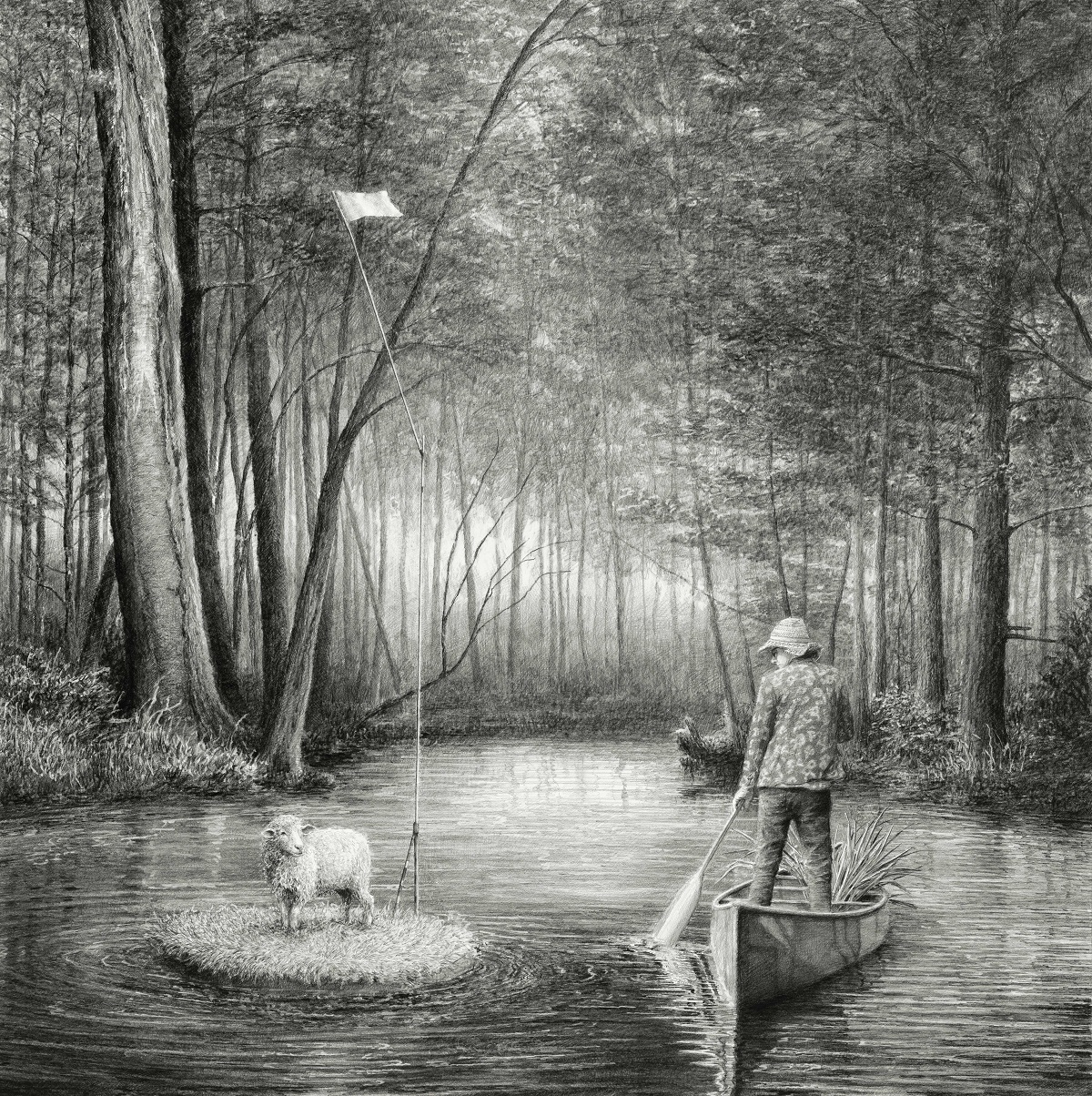 Ethan Murrow, Passage, 2023, graphite on paper, 122 x 122 cm 