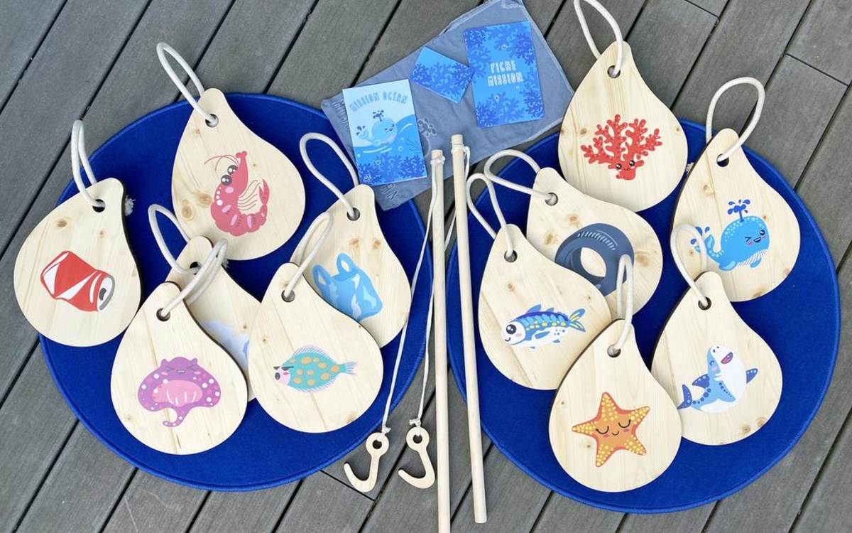 Jeu de pêche en bois 