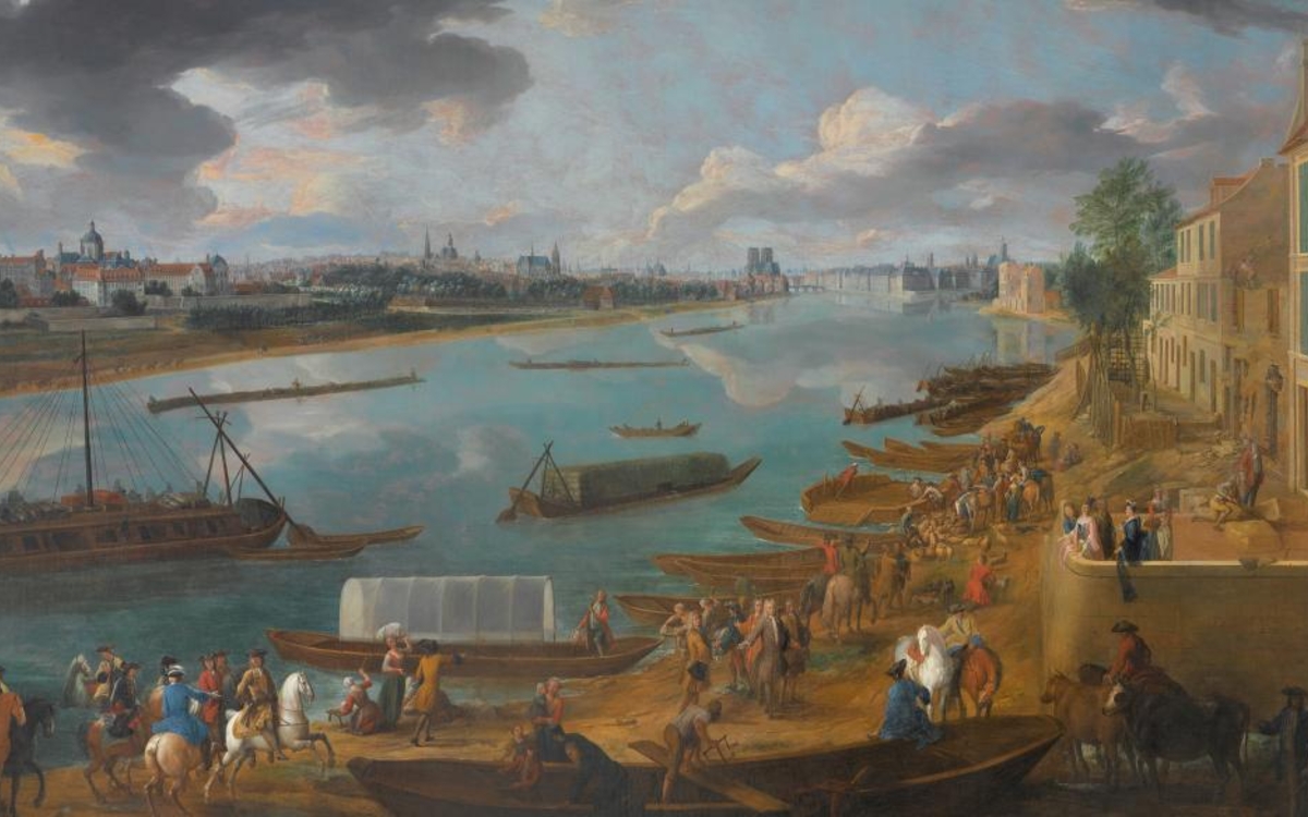 Pierre-Denis Martin, Vue de Paris, prise du quai de la Rapée sur la Salpêtrière, l’île Saint-Louis et l’île de la Cité, 1716