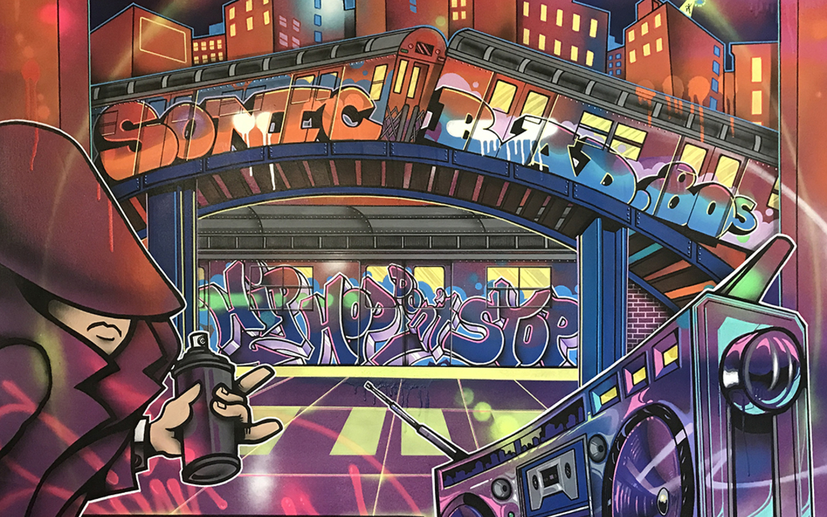 Une œuvre sur toile de SONIC BAD intitulée Hip Hop Don’t Stop