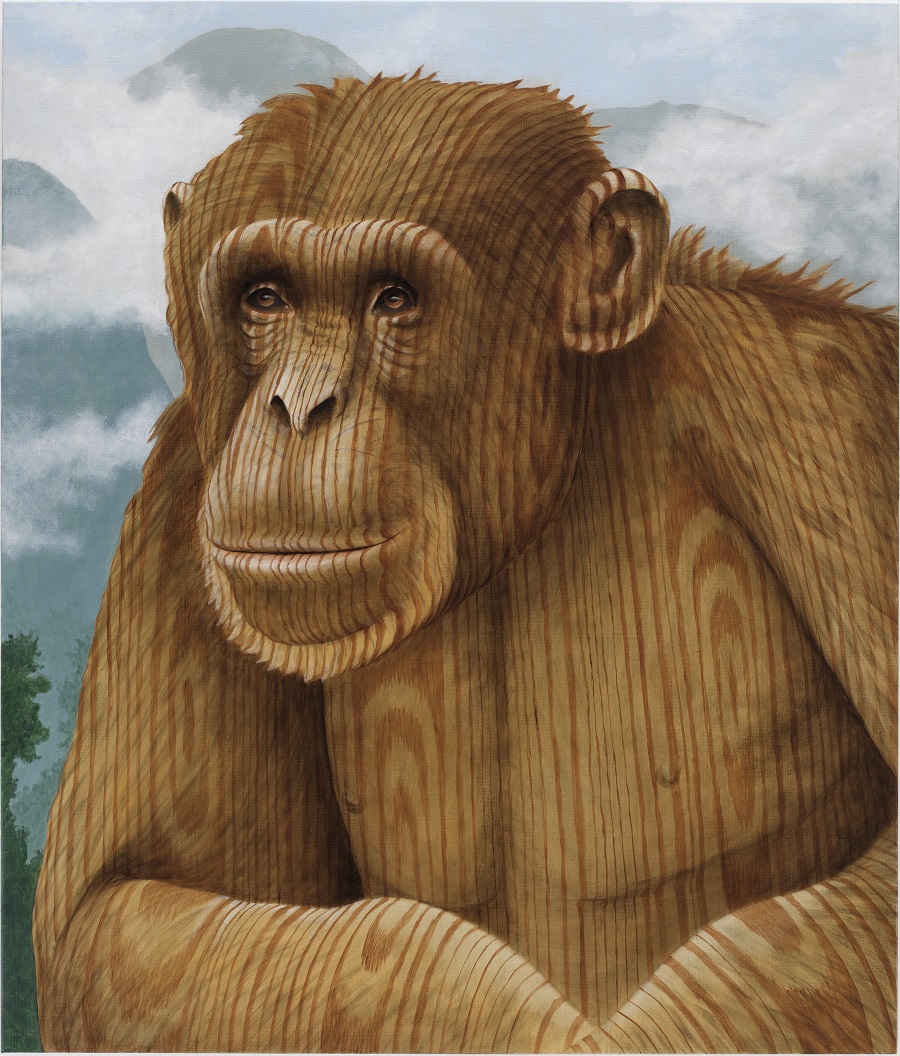 Wood Chimp Sean Landers, 2020 Huile sur toile de lin, 96,5 × 81,3 cm