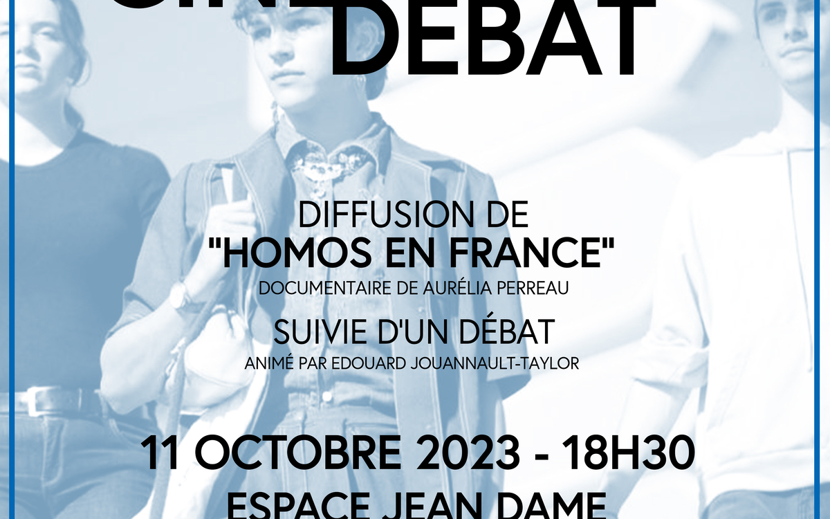 À l'occasion de la journée internationale du coming-out. Ciné-débat autour du documentaire "Homos en France"  - le 11 octobre 2023 à 18h30 - Espace Jean Dame - 17 Rue Léopold Bellan, 75002, Paris.