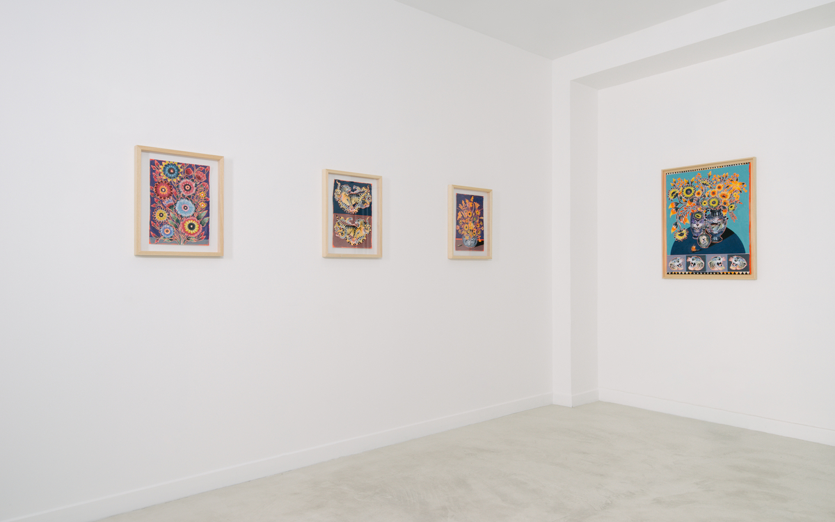 Vue de l'exposition Coffee at Bedale Street visible à la Cohle Gallery présentant les toiles des artistes Joachim Lambrechts et Rune Christensen