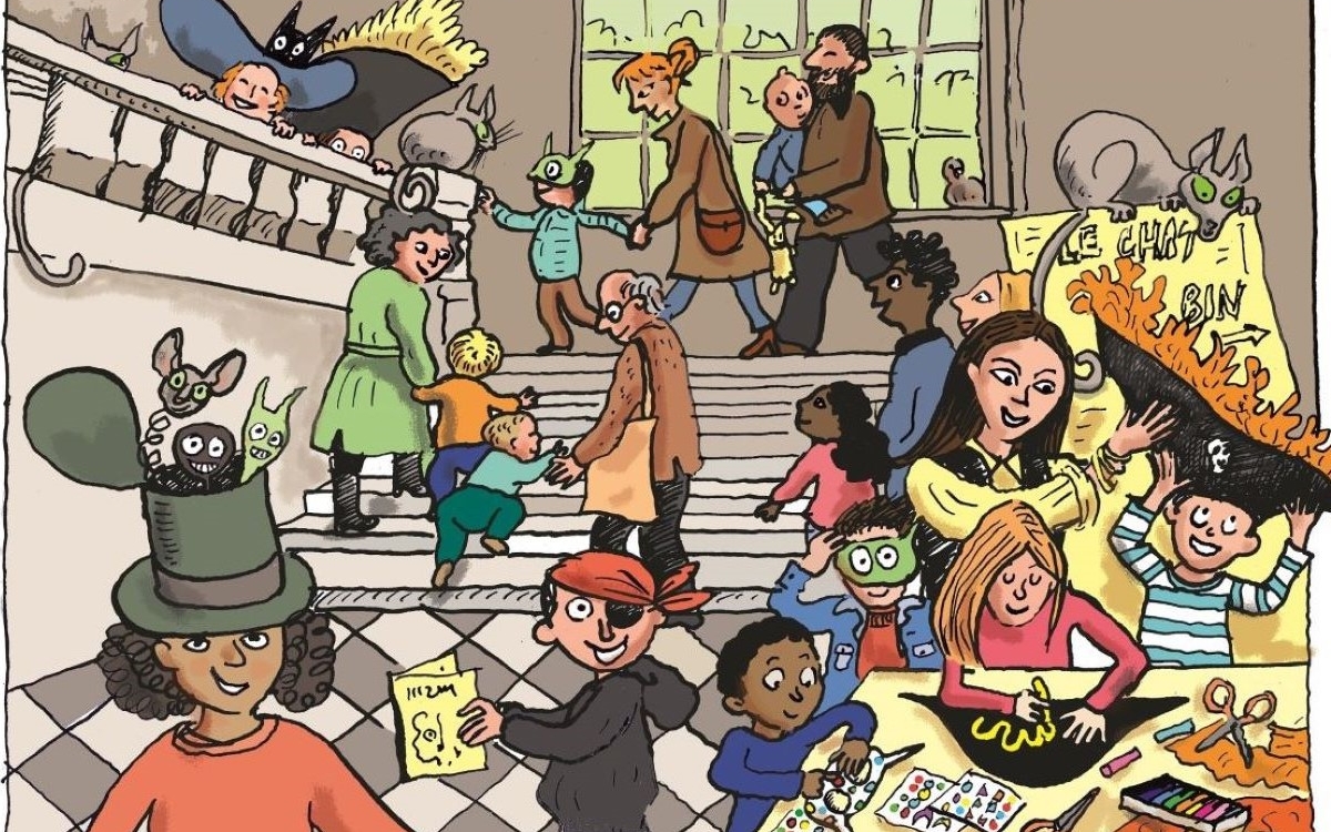 Une journée en famille au mahJ. Illustration : Cécile Petitet 