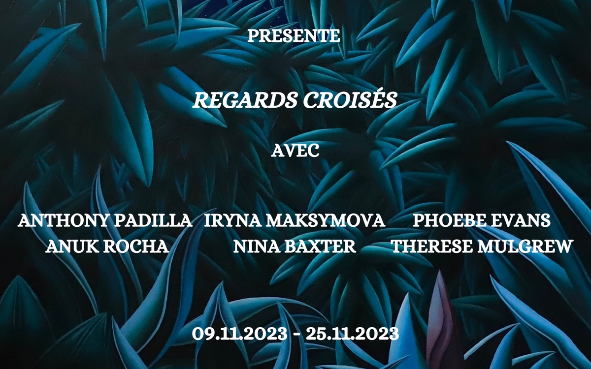 Invitation pour l'exposition regards croisés à la Cohle Gallery présentant le travail de six artistes