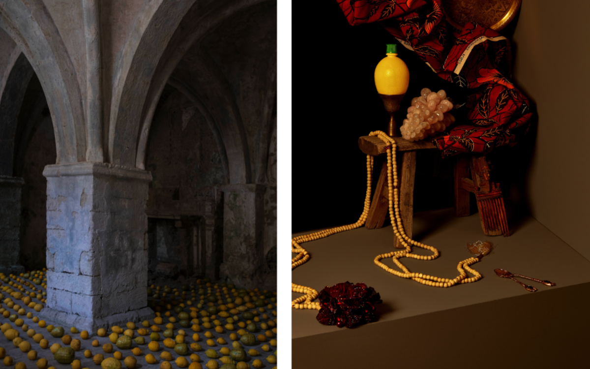 (1) Itamar Gov, The Mausoleum of Rejected Citrons, Installation, 2021 / (2) Maya Inès Touam, Désirs projetés, 2021