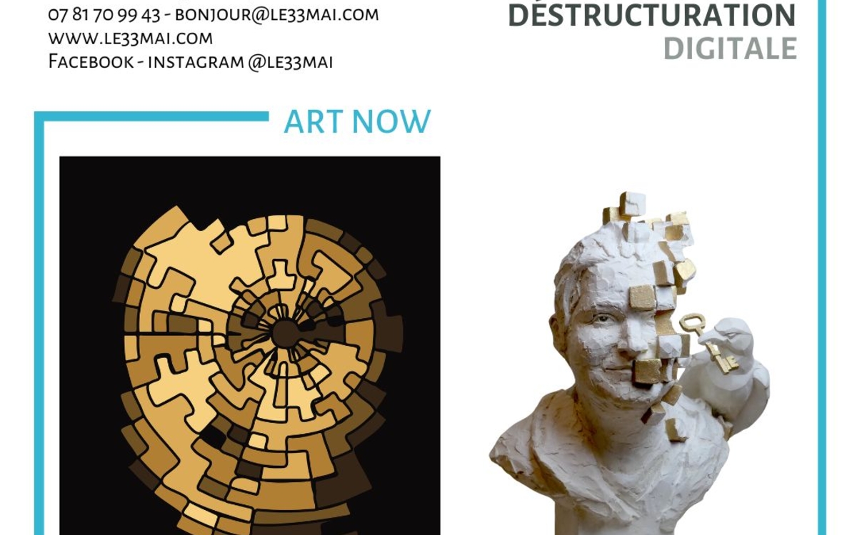 Exposition de créations digitales et de sculptures sur le thème du digital avec deux artistes Art Now et Edouard Dullin