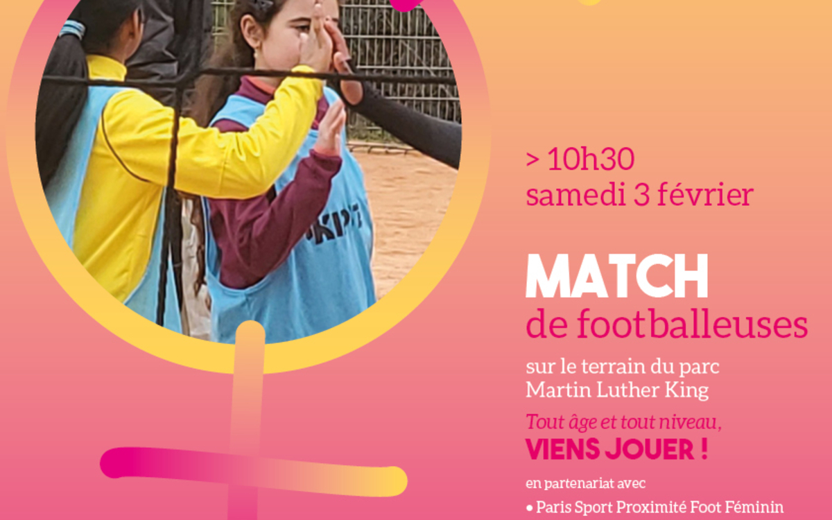 affiche pour le match de footballeuses dans le cadre le festival de l'égalite 2024