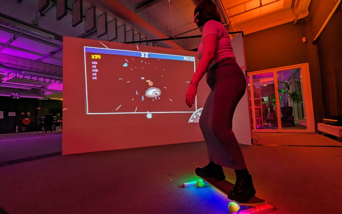 Jeu vidéo avec un skate board