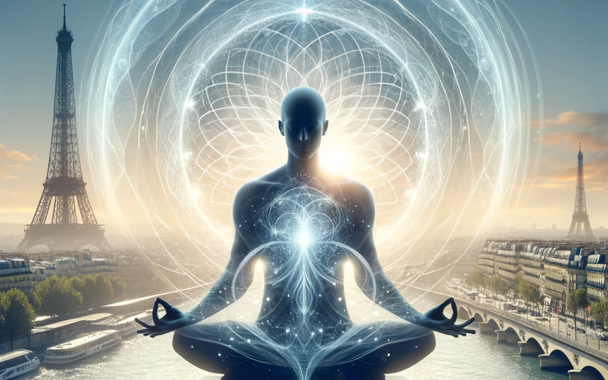 Une personne en train de méditer à Paris, 