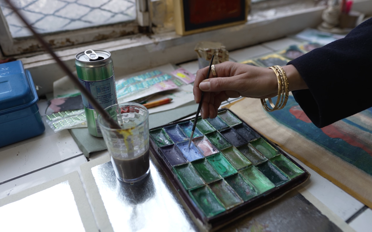 Inès Di Folco Jemni dans son atelier © Maximin Costa