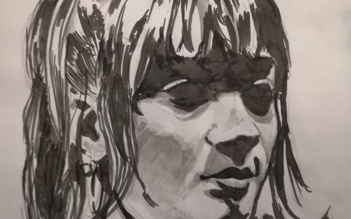 portrait à l'encre