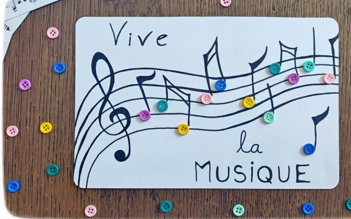 Partition vive la musique avec des boutons
