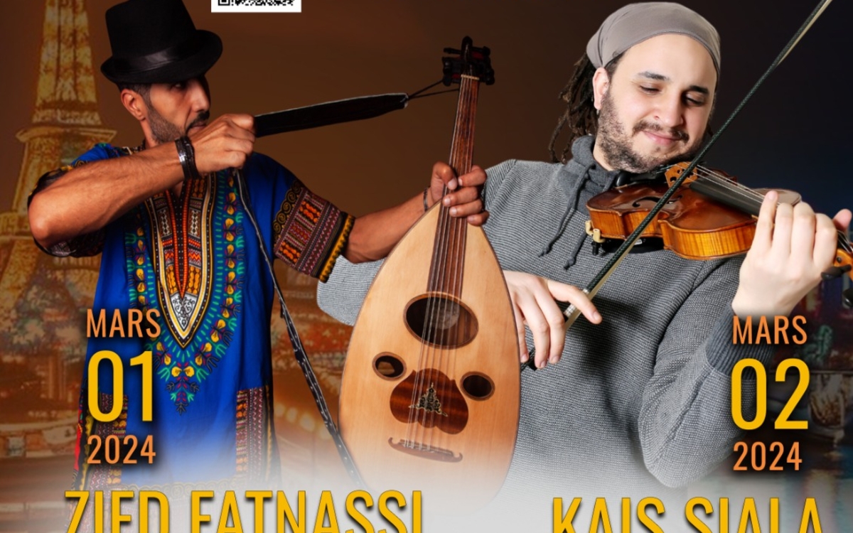 Zied Fatnassi avec son oud et Kais Siala avec son violon